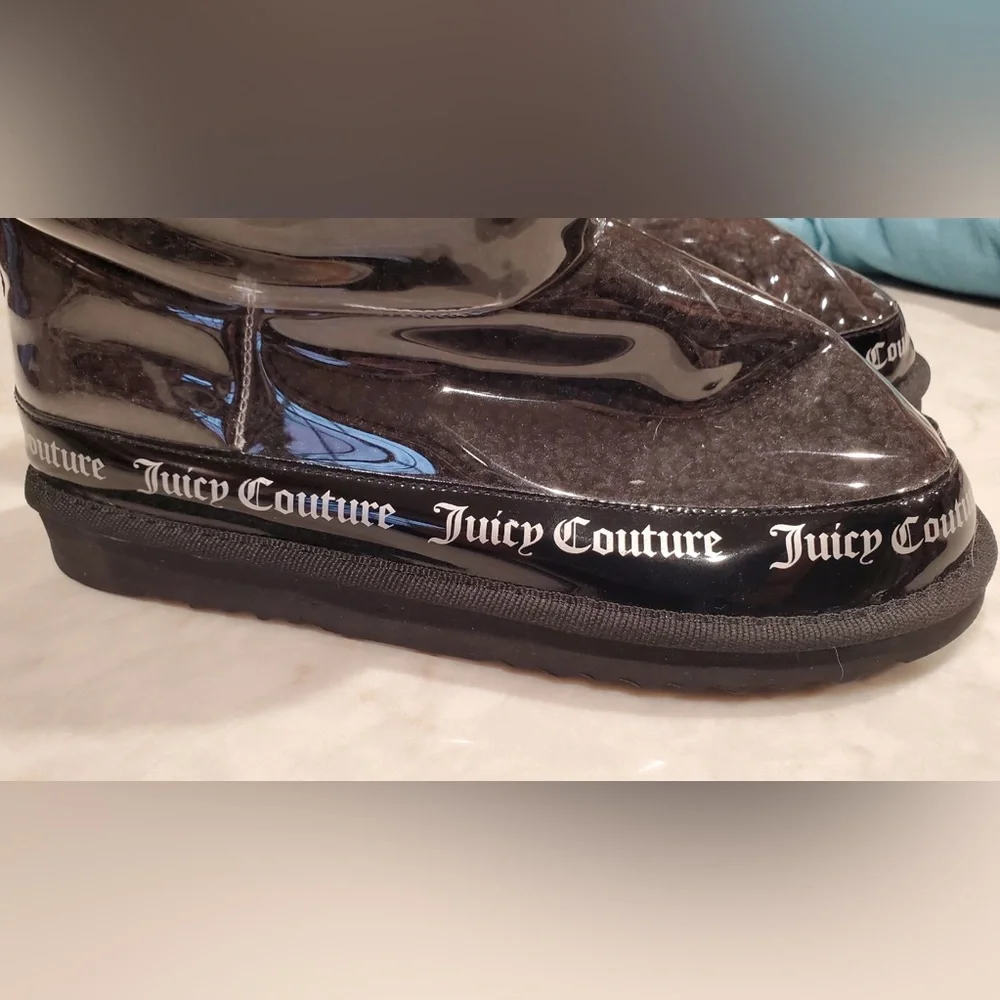 NWT Juicy Couture Klash Winter Boots Faux Fur Lined Sz 8 Black Y2K